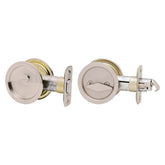 Kwikset 335 15 RND Pocket Door Lock, Satin Nickel, 2-3/8 in Backset